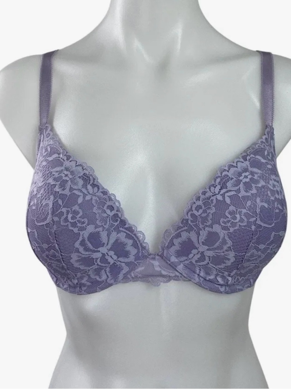 Savage x Fenty Purple Lilac Floral Lace Underwire Adjustable Bra Size 32B